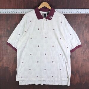Texas A&M Aggies All Over Print Polo Shirt Men XXL White Vintage Chiliwear  NCAA